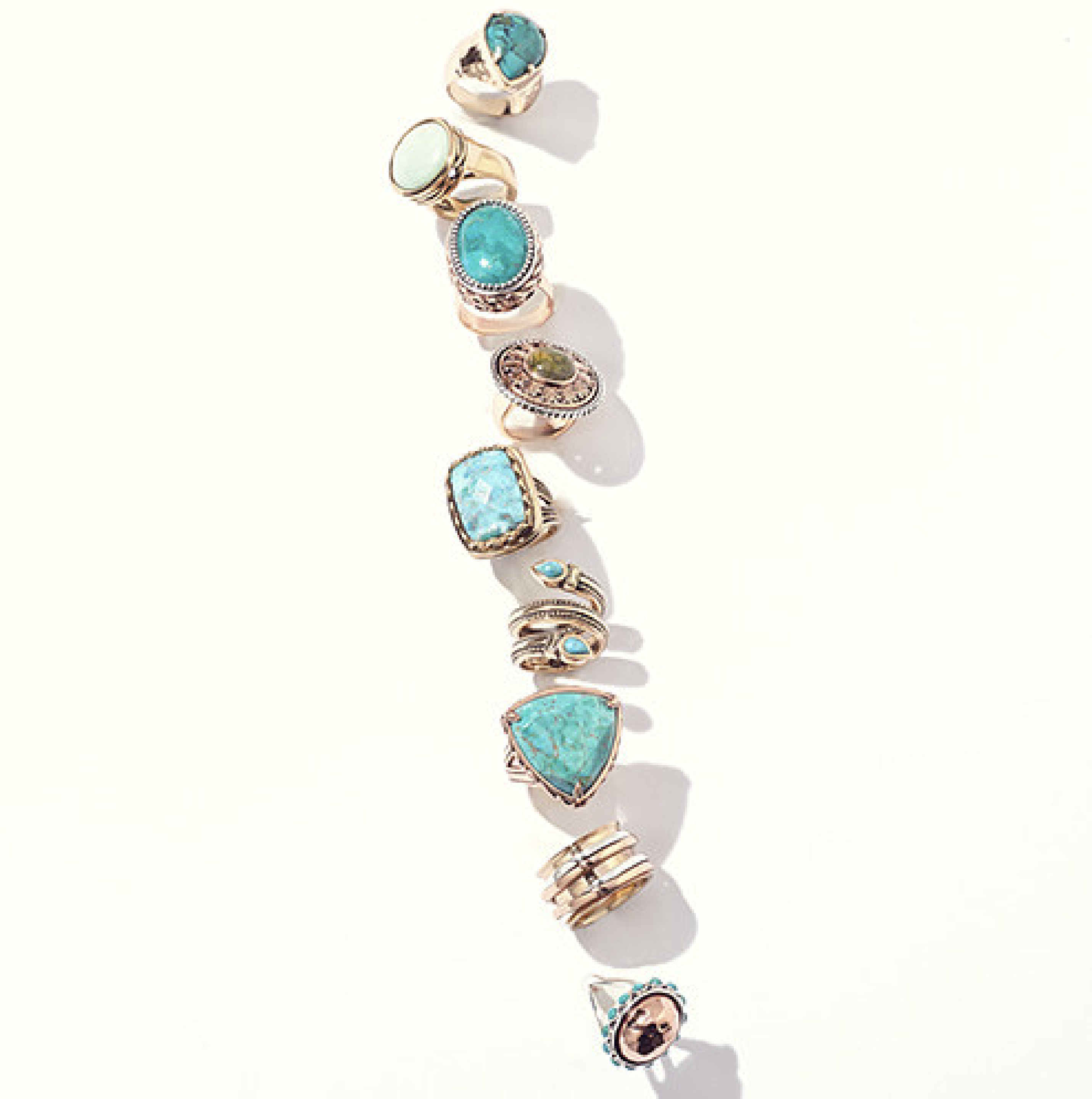 Bryan Carle THOB Original Editorial Women Jewelry Turquoise Rings