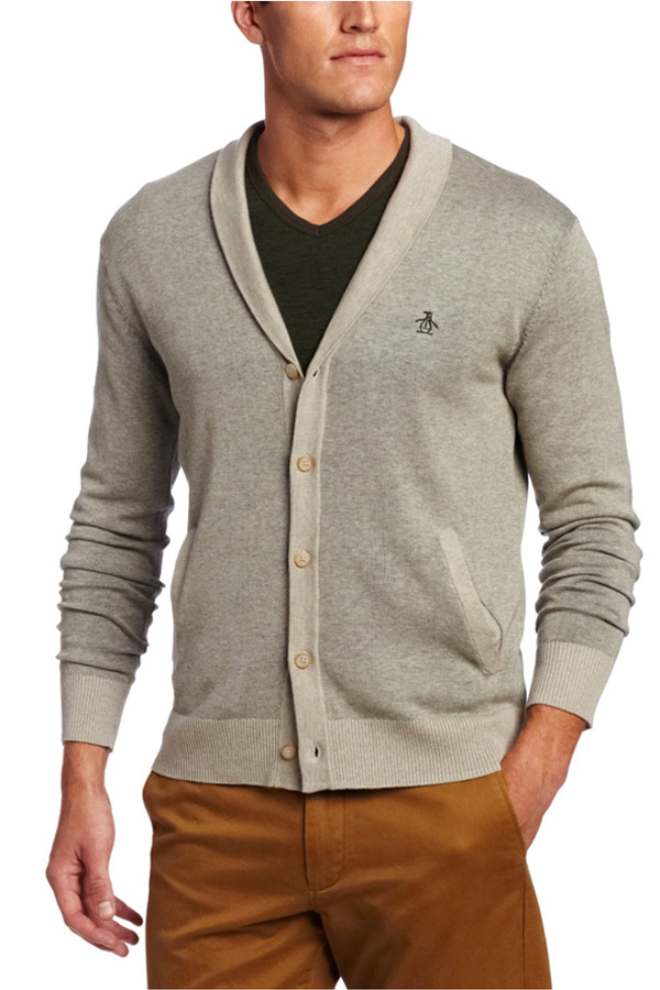 Bryan Carle THOB Original Men Clothing Top Five Button Up Gray Cardigan Penguin Forest Green Top Goldenrod Bottoms Chinos