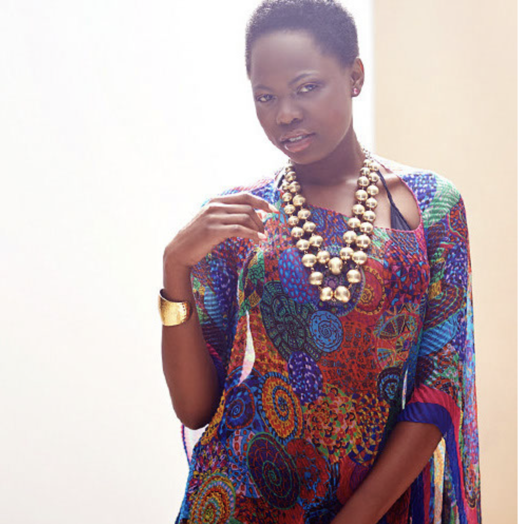 Bryan Carle THOB Original Editorial Women Clothing Top Bright Colors Red Purple Blue Orange Green Swim Coverup Necklace Chunky Gold Orbs