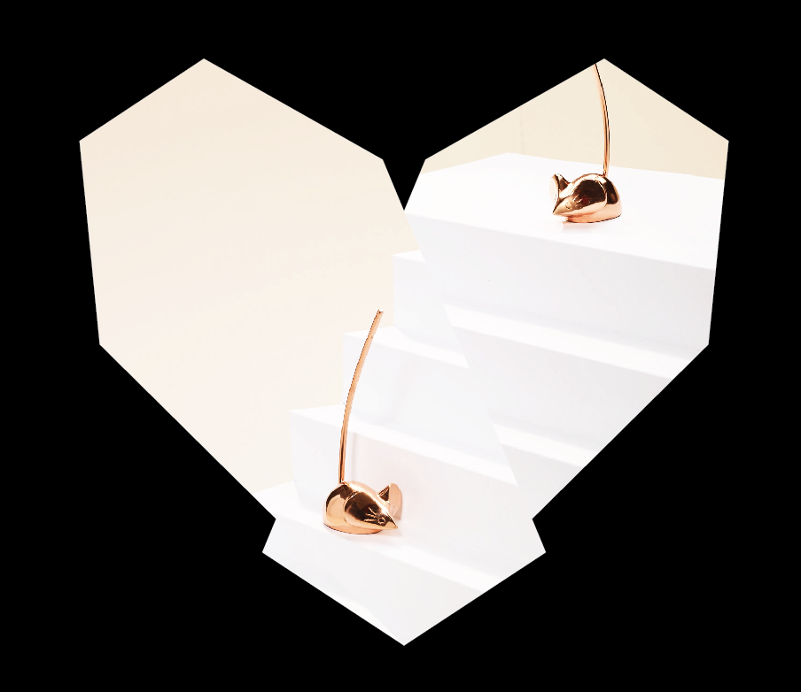 Bryan Carle The Heart of Bryan THOB Original Mice Stairs Heart Icon Black Background