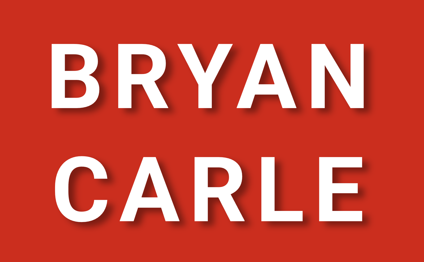 Bryan Carle THOB Original Name Red Background White Font Drop Shadow Desktop Rectangle Square